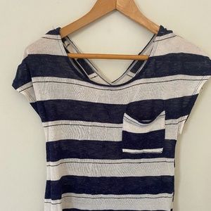 Sparkle & Fade Striped Criss-Cross Tee